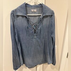 Frame Denim Lace Up Shirt in Size M